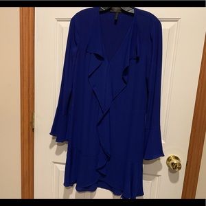 BCBGMAXAZRIA royal blue dress with ruffles